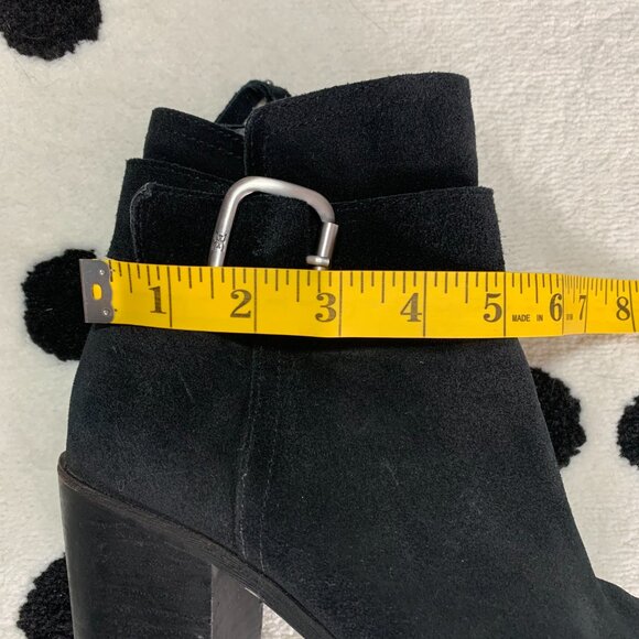 Sam Edelman Ankle Boots Women's 7 Leonia Black Suede Pointy Toe Side Zip Bootie - Picture 14 of 16